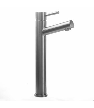 SANI-SUPPLY SaniPro Wastafelkraan hoog RVS 35cm rond eenhendel bediening