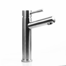 SaniPro Wastafelkraan Laag RVS 25cm rond eenhendel bediening