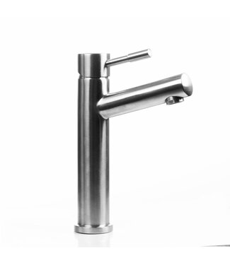 SANI-SUPPLY SaniPro Wastafelkraan Laag RVS 25cm rond eenhendel bediening