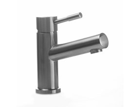 SaniPro Wastafelkraan Laag RVS 15cm rond eenhendel bediening