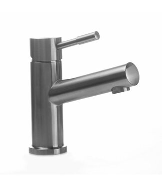 SANI-SUPPLY SaniPro Wastafelkraan Laag RVS 15cm rond eenhendel bediening