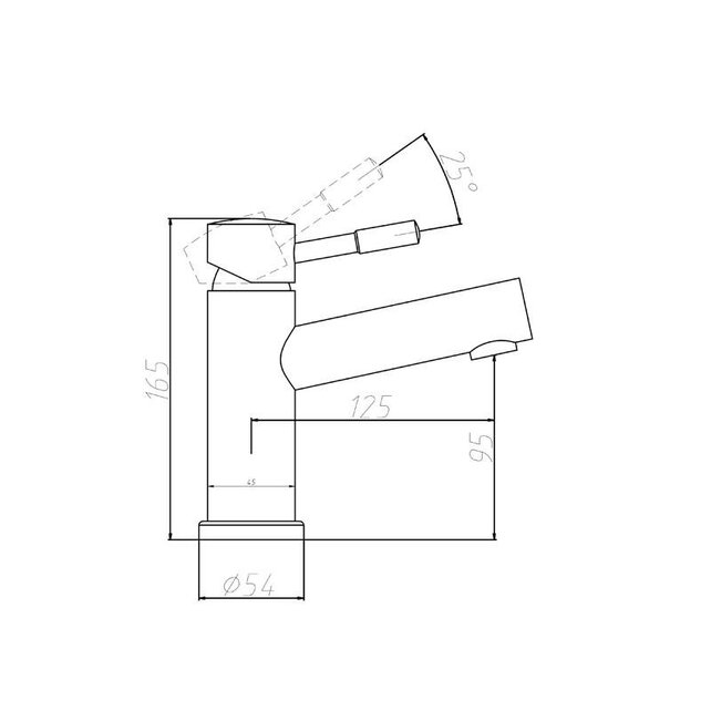 SaniPro Wastafelkraan Laag RVS 15cm rond eenhendel bediening