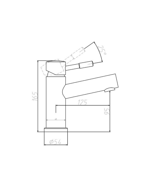 SaniPro Wastafelkraan Laag RVS 15cm rond eenhendel bediening