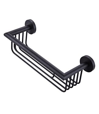 CREAVIT Doucherek Mat Zwart Creavit Aloni Badrek Shampoo houder 25cm Messing