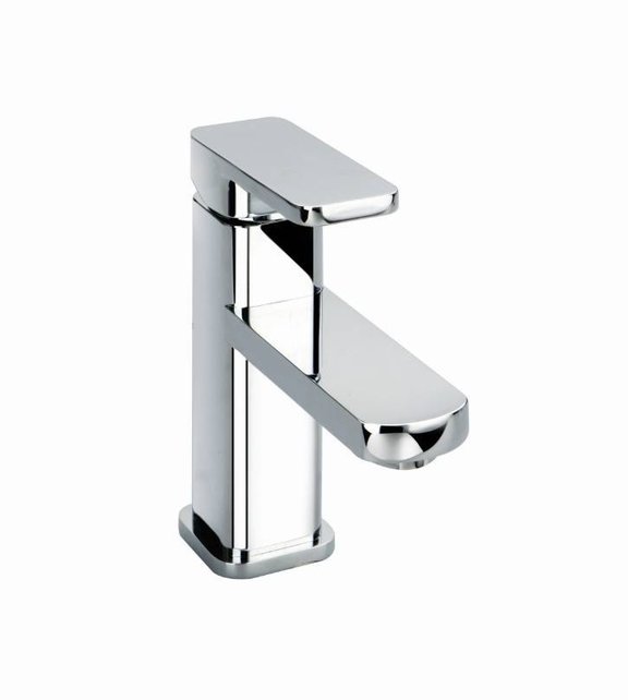 SaniPro Fiora Wastafelkraan Laag Chroom vierkant met ronde afwerking.