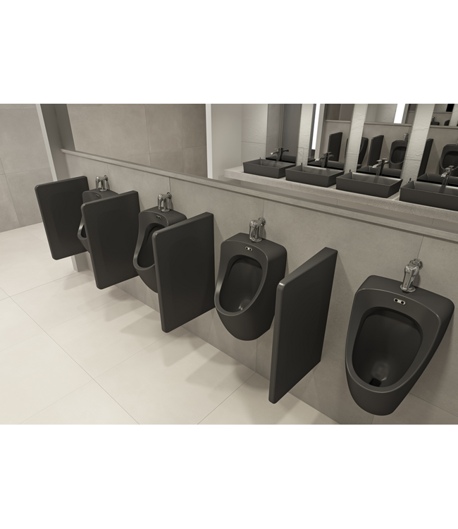 BOCCHI Bocchi Taormina Urinoir Mat Zwart Hangend Boven Aansluiting