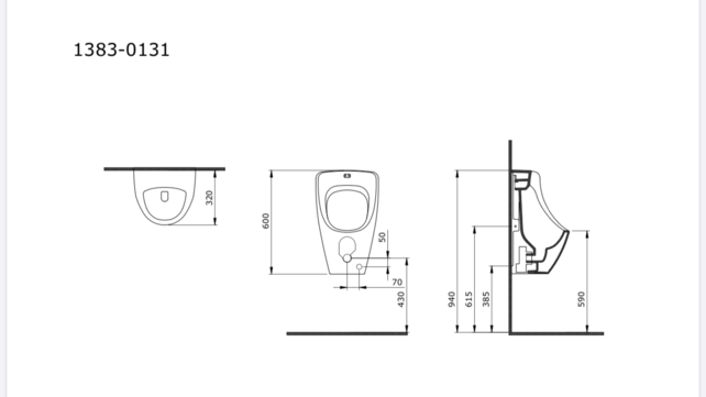 Bocchi Taormina Urinoir Mat Grijs Hangend Boven Aansluiting Bocchi Taormina Urinoir Mat Grijs Hangend Boven Aansluiting