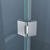 Douchecabine Pentagoon Vijfhoek Draaideur 100x100x200cm SaniPro Antikalk Nano Coating Helder Glas Chroom Profiel 8mm Veiligheidsglas Easy Clean