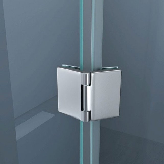 Douchecabine Pentagoon Vijfhoek Draaideur 100x100x200cm SaniPro Antikalk Nano Coating Helder Glas Chroom Profiel 8mm Veiligheidsglas Easy Clean