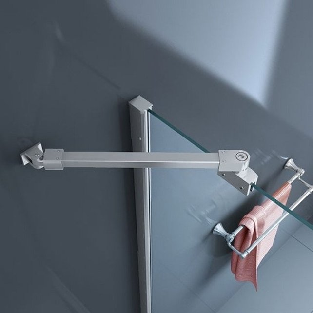 Douchecabine Pentagoon Vijfhoek Draaideur 100x100x200cm SaniPro Antikalk Nano Coating Helder Glas Chroom Profiel 8mm Veiligheidsglas Easy Clean