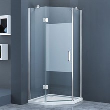 Douchecabine Pentagoon Vijfhoek Draaideur 90x90x200cm SaniPro Antikalk Nano Coating Helder Glas Chroom Profiel 8mm Veiligheidsglas Easy Clean