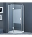 Douchecabine Pentagoon Vijfhoek Draaideur 90x90x200cm SaniPro Antikalk Nano Coating Helder Glas Chroom Profiel 8mm Veiligheidsglas Easy Clean