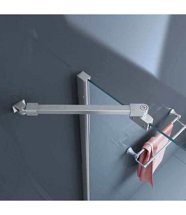 Douchecabine Pentagoon Vijfhoek Draaideur 90x90x200cm SaniPro Antikalk Nano Coating Helder Glas Chroom Profiel 8mm Veiligheidsglas Easy Clean