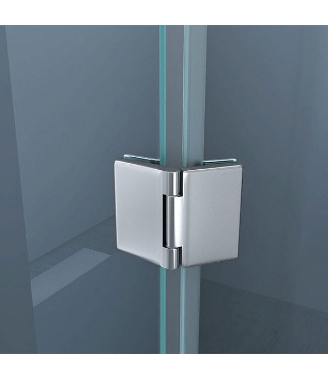 Douchecabine Pentagoon Vijfhoek Draaideur 90x90x200cm SaniPro Antikalk Nano Coating Helder Glas Chroom Profiel 8mm Veiligheidsglas Easy Clean