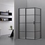 Douchecabine Collins Mat Zwart Vierkant 90x100cm Draaideur Antikalk Helderglas 8mm Veiligheidsglas Easy Clean