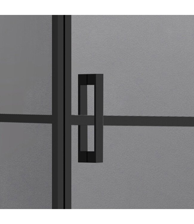 Douchecabine Collins Mat Zwart Vierkant 90x100cm Draaideur Antikalk Helderglas 8mm Veiligheidsglas Easy Clean