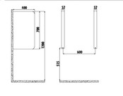 Scheidingswand Creavit TP690 Urinoir Schaamschot Wit Glans 70x40x5cm