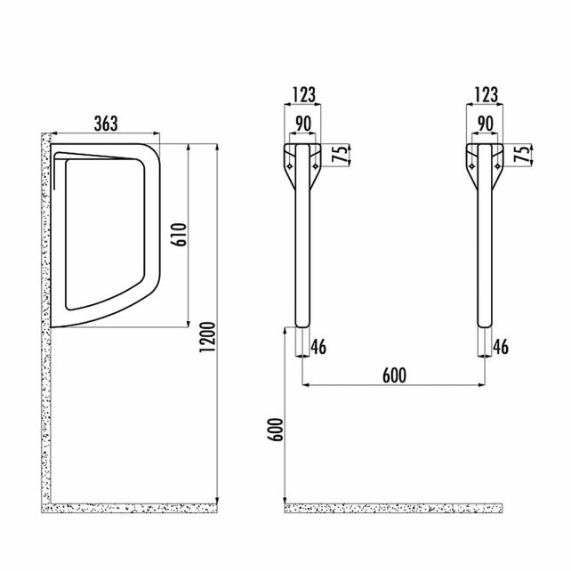 Scheidingswand Creavit TP660 Urinoir Schaamschot Wit Glans 61x36x5cm Scheidingswand Creavit TP660 Urinoir Schaamschot Wit Glans 61x36x5cm