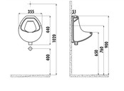 Creavit TP600 Basic Urinoir met Bovenaansluiting 35x44cm