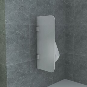 Aloni Melkglas Urinoir Schaamschot 90x40cm 8mm Veiligheidsglas Scheidingswand hoog CR-W001