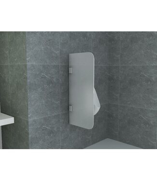 CREAVIT Aloni Melkglas Urinoir Schaamschot 90x40cm 8mm Veiligheidsglas Scheidingswand hoog CR-W001