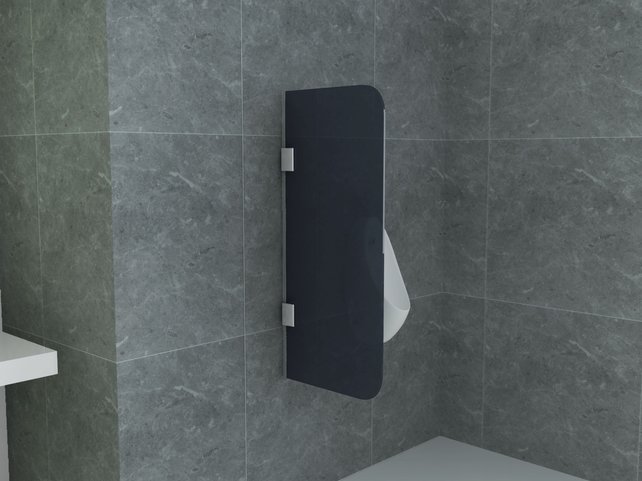 Aloni Rookglas Urinoir Schaamschot 90x40cm 8mm Veiligheidsglas Scheidingswand hoog CR-W001