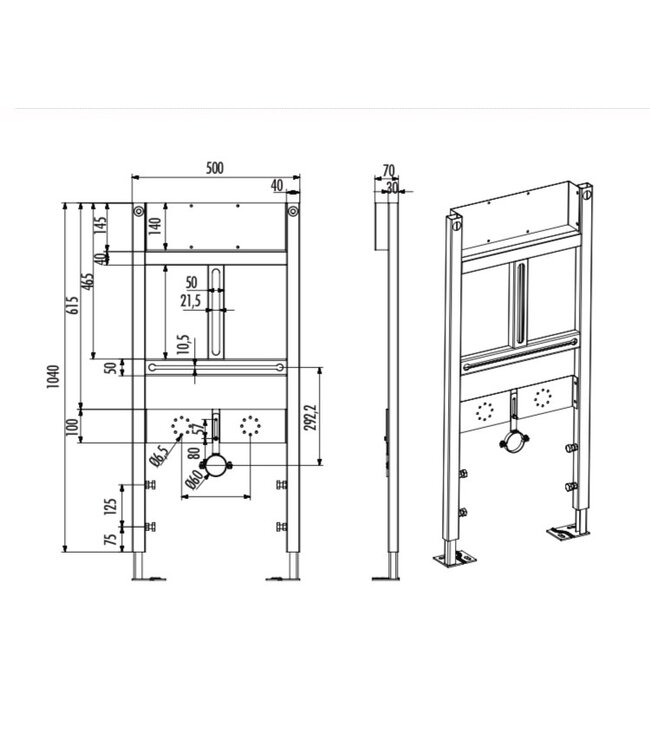 CREAVIT Urinoir Element inbouw Creavit Inbouwlement Urinoir GPM600.01