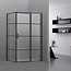 Douchecabine Collins Mat Zwart Vierkant 100x80cm Draaideur Antikalk Helderglas 8mm Veiligheidsglas Easy Clean