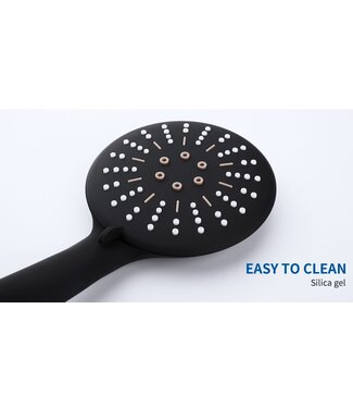 SANI-SUPPLY Handdouche Douchekop Mat Zwart driestanden antislip rond Sanipro ABS douchekop