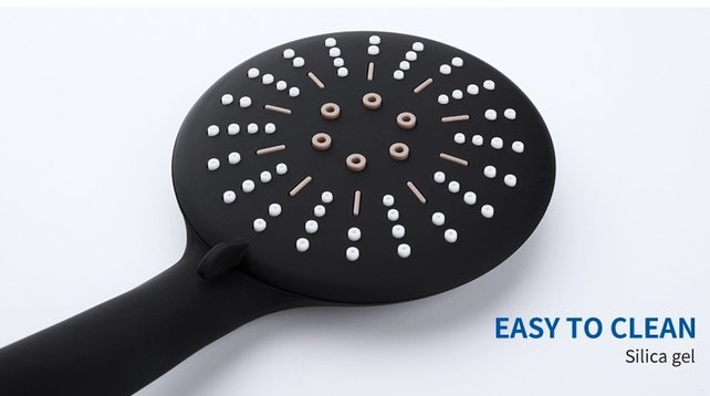 Handdouche Douchekop Mat Zwart driestanden antislip rond Sanipro ABS douchekop