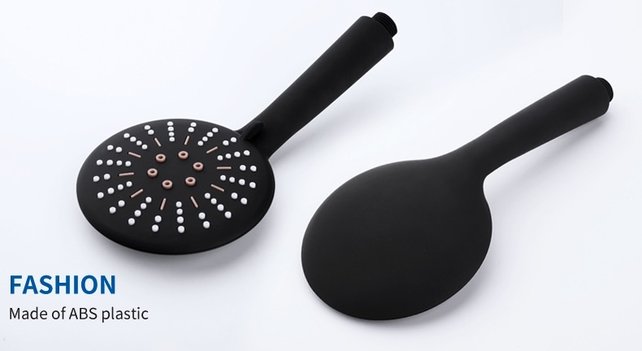 Handdouche Douchekop Mat Zwart driestanden antislip rond Sanipro ABS douchekop