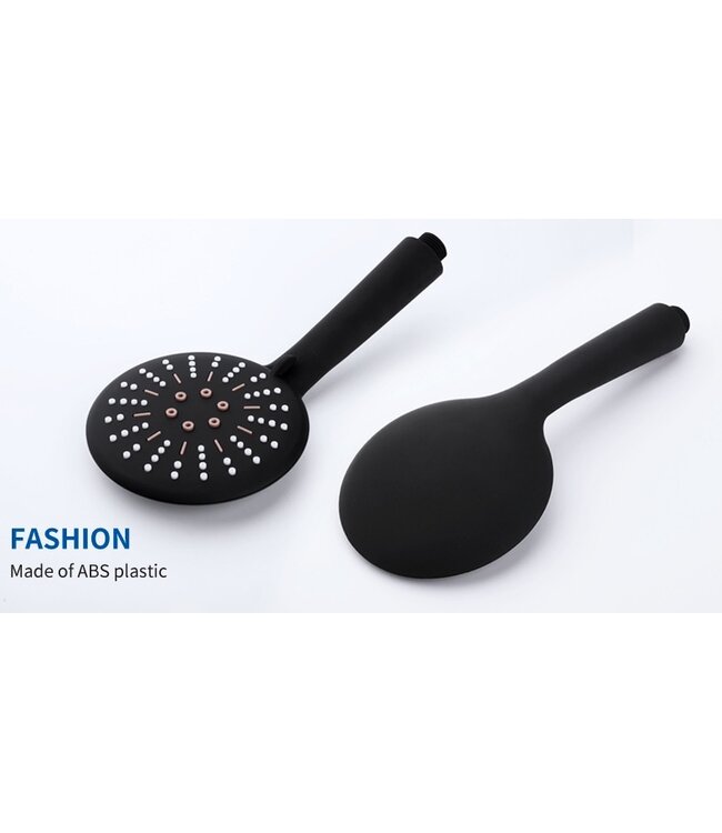 Handdouche Douchekop Mat Zwart driestanden antislip rond Sanipro ABS douchekop