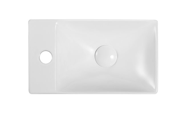 Fonteinset Met Zwart kraangat links 37.5x21.5x10 cm Creavit incl. Kraan, Sifon en Clickwaste