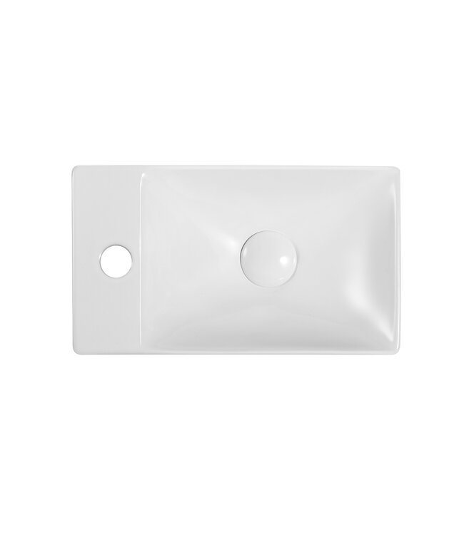 Fonteinset Met Zwart kraangat links 37.5x21.5x10 cm Creavit incl. Kraan, Sifon en Clickwaste