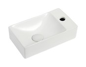 Fonteinset Met Zwart kraangat Rechts 37.5x21.5x10 cm Creavit incl. Kraan, Sifon en Clickwaste