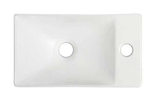 Fonteinset Met Zwart kraangat Rechts 37.5x21.5x10 cm Creavit incl. Kraan, Sifon en Clickwaste