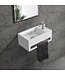 Fontein Toilet Betonlook Kraangat Rechts met handdoekhouder - Toiletmeubel WC Solid Surface 36x16cm