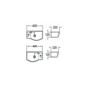 Fontein Toilet 40x22x10cm Kraangat Rechts SaniPro Bee Rechthoek Keramiek met overloop Links / Rechts