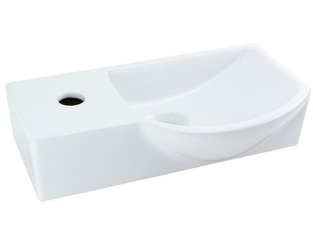 Fontein Toilet 40x22x10cm Kraangat Rechts SaniPro Bee Rechthoek Keramiek met overloop Links / Rechts