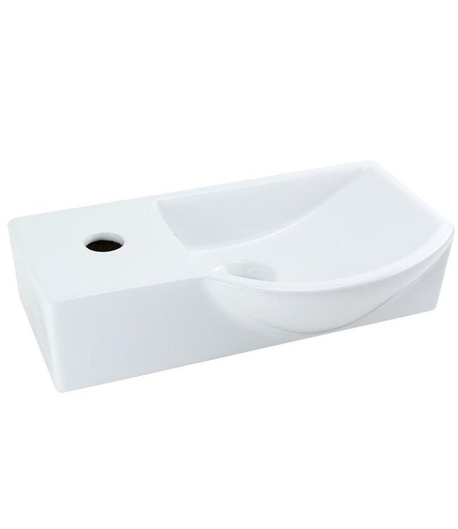 SANI-SUPPLY Fontein Toilet 40x22x10cm Kraangat Rechts SaniPro Bee Rechthoek Keramiek met overloop Links / Rechts