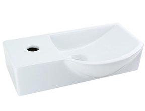 Fontein Toilet 40x22x10cm Kraangat Links SaniPro Bee Rechthoek Keramiek met overloop Links / Rechts