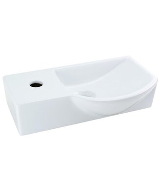 SANI-SUPPLY Fontein Toilet 40x22x10cm Kraangat Links SaniPro Bee Rechthoek Keramiek met overloop Links / Rechts