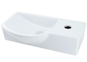 Fontein Toilet 40x22x10cm Kraangat Links SaniPro Bee Rechthoek Keramiek met overloop Links / Rechts