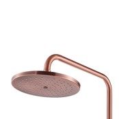 Copper Regendoucheset Opbouw Geborsteld Koper 20cm Rond Compleet met Thermostaatkraan Glijstang Regendouche Handdouche