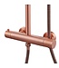 Copper Regendoucheset Opbouw Geborsteld Koper 20cm Rond Compleet met Thermostaatkraan Glijstang Regendouche Handdouche