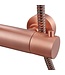 Copper Regendoucheset Opbouw Geborsteld Koper 20cm Rond Compleet met Thermostaatkraan Glijstang Regendouche Handdouche