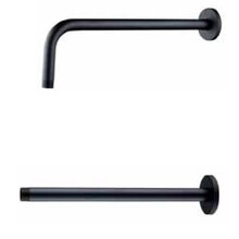 Inbouw Douchearm Rond Mat zwart Aloni Donna Wandbevestiging Wandarm 33,4 cm Mat Zwart Wandmontage