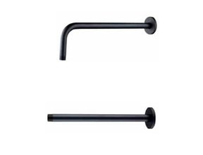 Inbouw Douchearm Rond Mat zwart Aloni Donna Wandbevestiging Wandarm 33,4 cm Mat Zwart Wandmontage