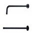 Inbouw Douchearm Rond Mat zwart Aloni Donna Wandbevestiging Wandarm 33,4 cm Mat Zwart Wandmontage