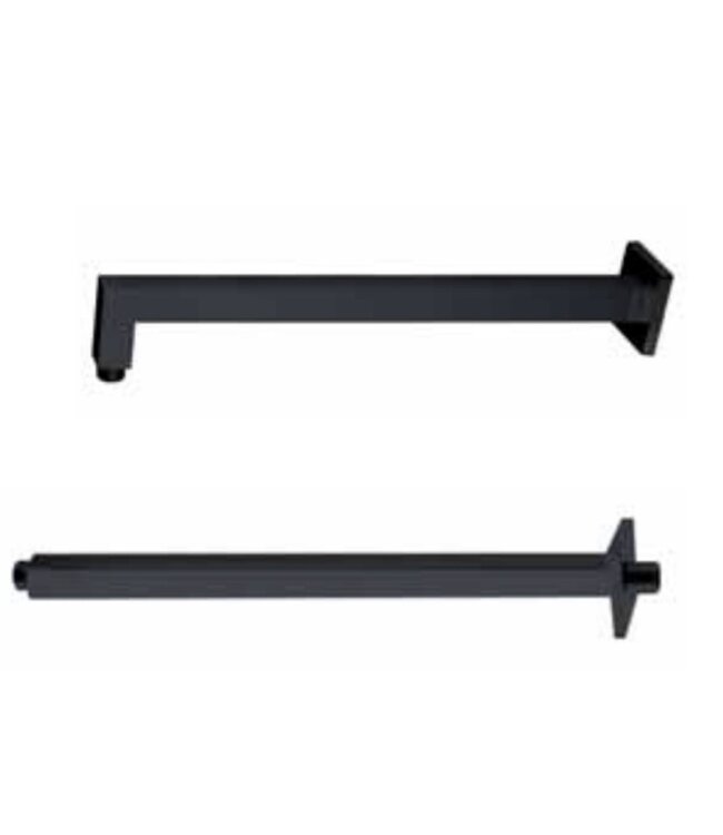 Inbouw Douchearm Rond Mat zwart Aloni Donna Wandbevestiging Wandarm 33,4 cm Mat Zwart Wandmontage